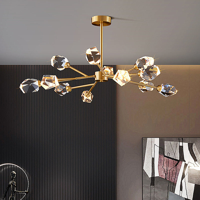 Brass Modernism 12-Light sputnik chandelier for Living Room Luxury Gold ceiling light