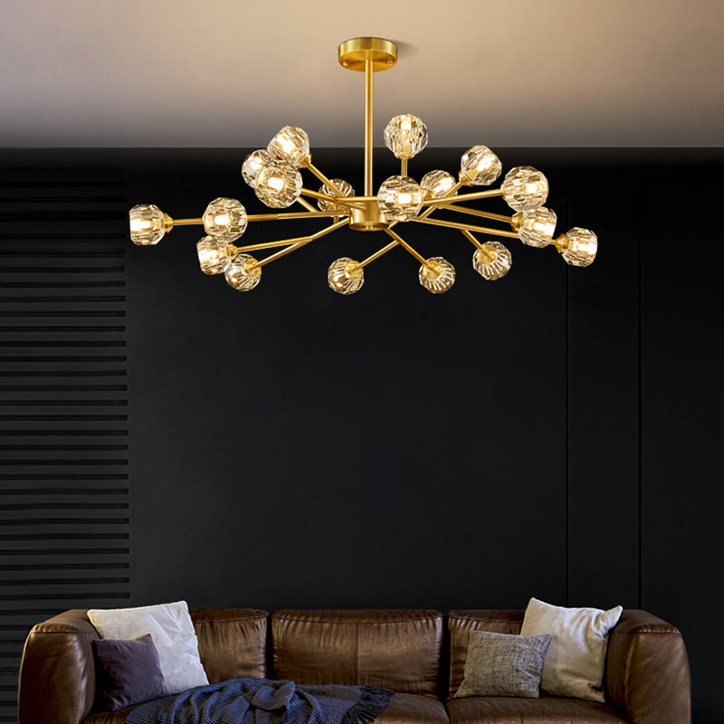 12-Light Metal Sputnik Chandelier,Black And Gold Available