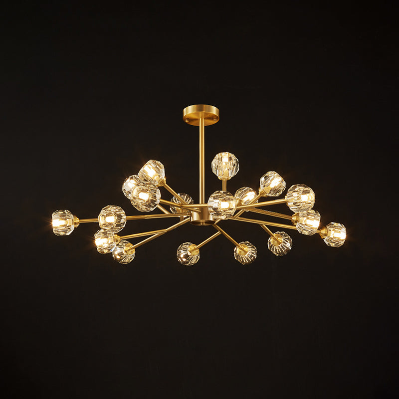 12-Light Metal Sputnik Chandelier,Black And Gold Available