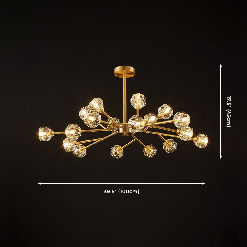12-Light Metal Sputnik Chandelier,Black And Gold Available
