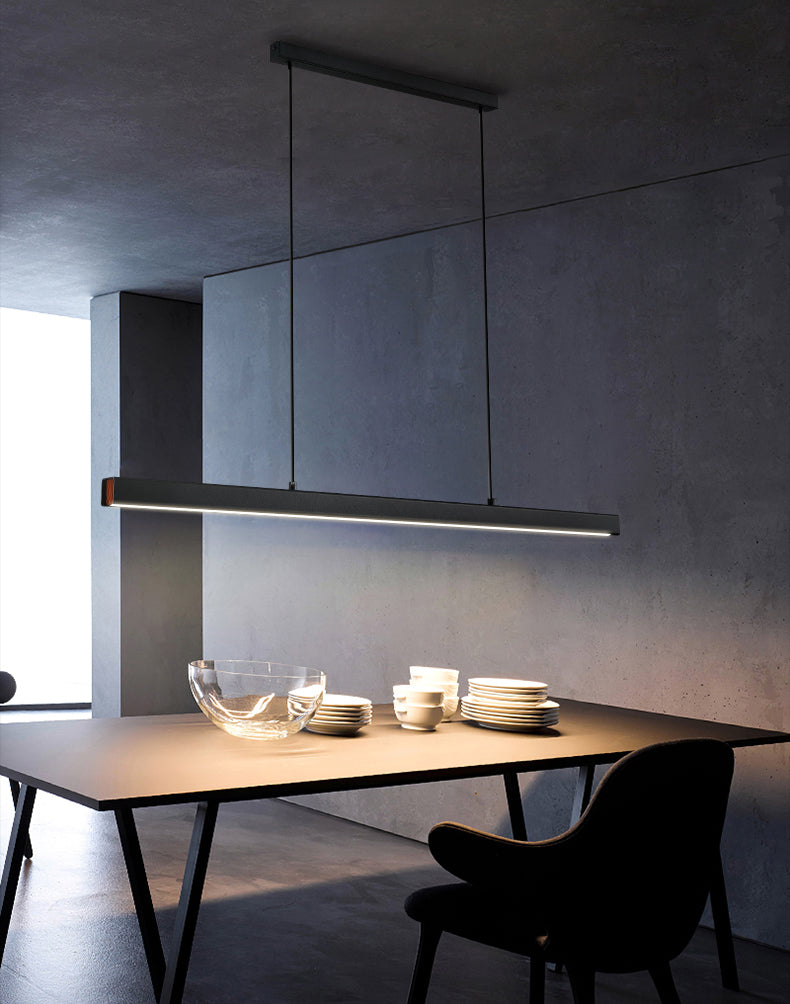 Modern Minimalism Linear Island Pendant Lighting LED Metal Island Ceiling Light for Dining Table
