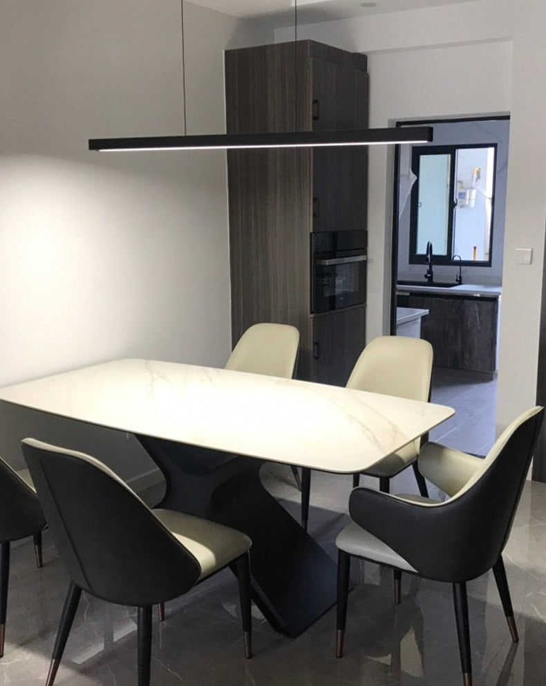 Modern Minimalism Linear Island Hangluchting LED LED Metal Island Plafond Light voor eettafel