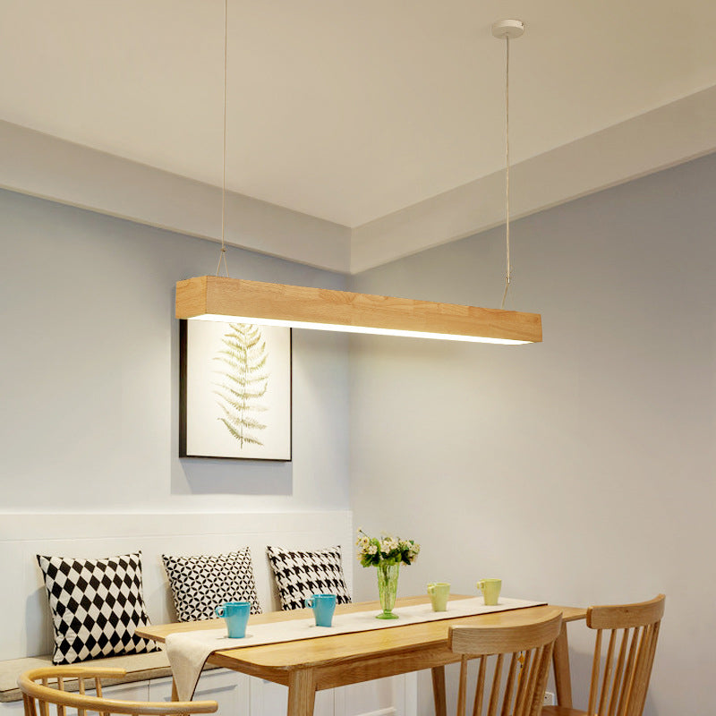 Pendance île rectangulaire beige éclairage moderne les lampes îles à LED minimaliste modernes