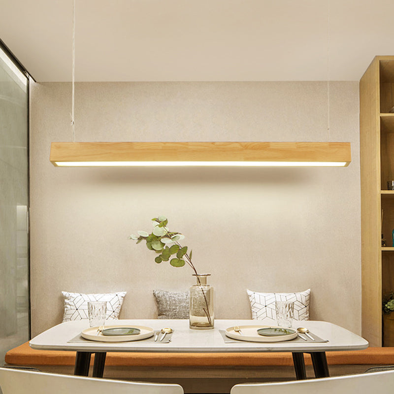 Pendance île rectangulaire beige éclairage moderne les lampes îles à LED minimaliste modernes
