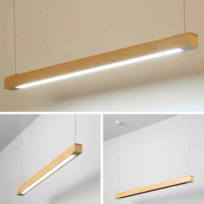 Pendance île rectangulaire beige éclairage moderne les lampes îles à LED minimaliste modernes
