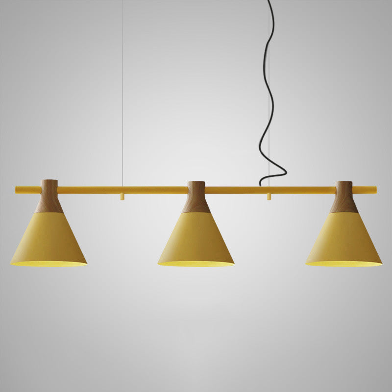 3 Lights Metal Island Pendant Lighting Nordic Style Cone Shade Island Lamps for Dining Table