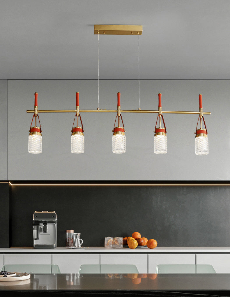 Jar baratto acrilico soggiorno illuminazione a sospensione moderna moderna decorazione a led in metallo isola lampade