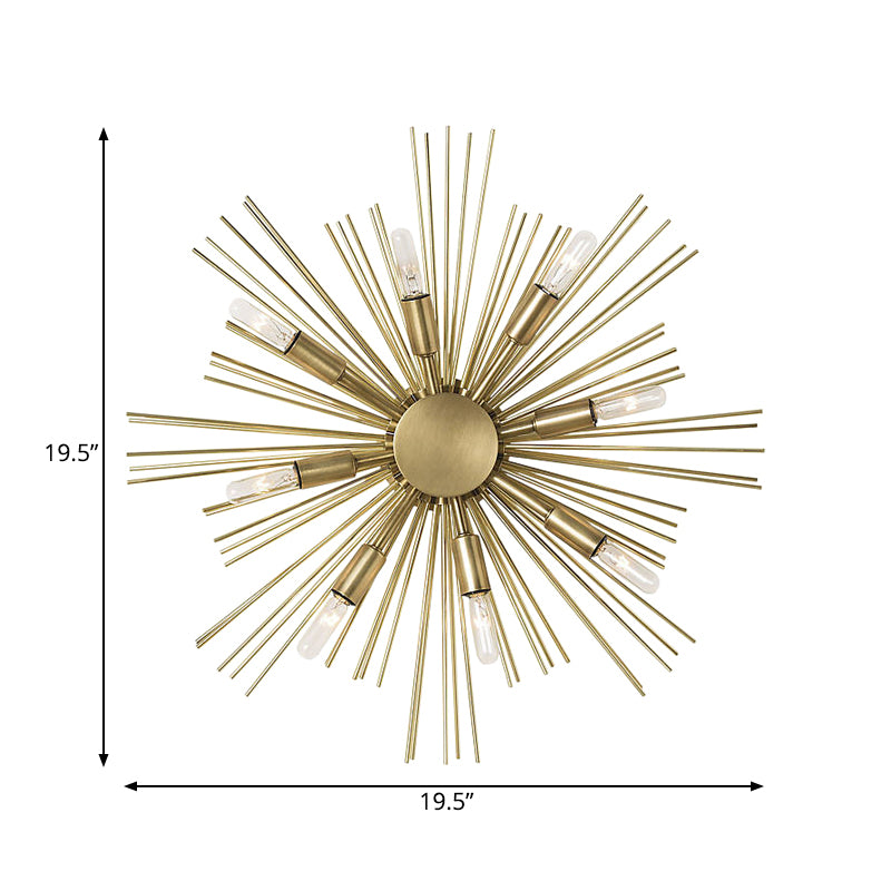 Sputnik Wall Sconce Metal contemporain 8 têtes Finition en or Light Murd Lightture
