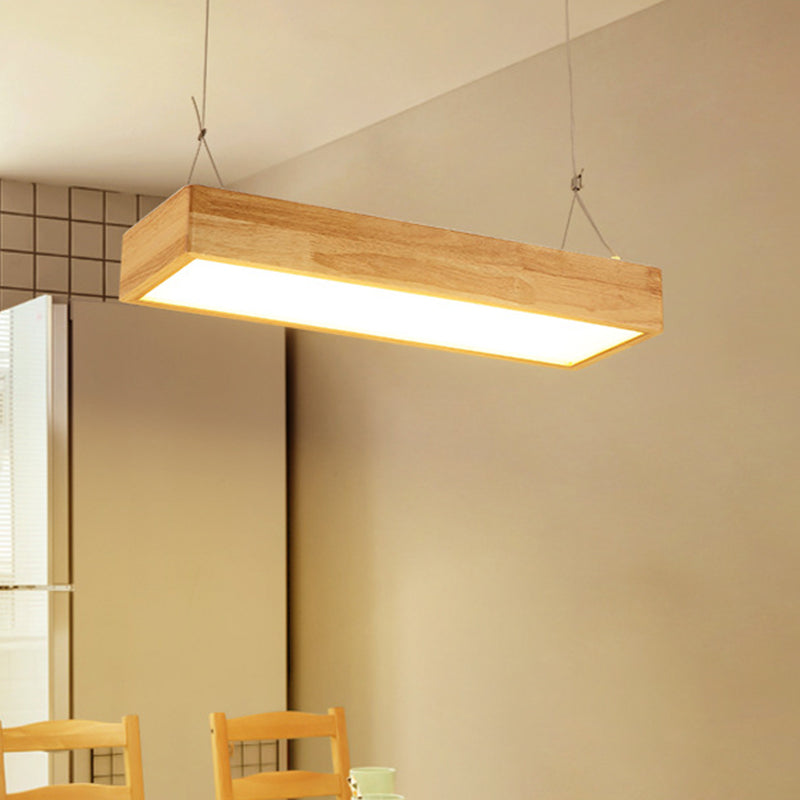 Pendance île rectangulaire beige éclairage moderne les lampes îles à LED minimaliste modernes