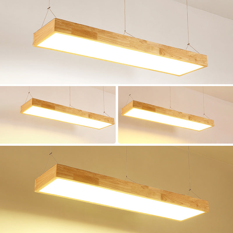 Pendance île rectangulaire beige éclairage moderne les lampes îles à LED minimaliste modernes