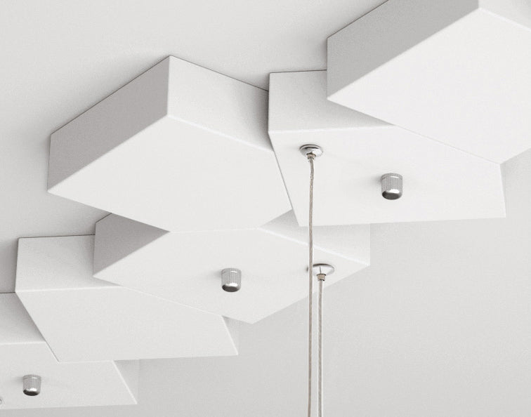 Multiple Square Island Pendant Lighting Modern Art Deco Metal LED Island Lamps for Art Gallery