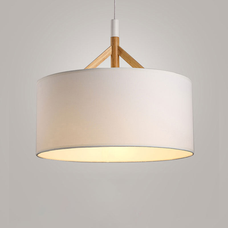 Lampada sospesa in tessuto in tessuto tamburo Modern Minimalist 1 Luce a sospensione Luce per camera da letto