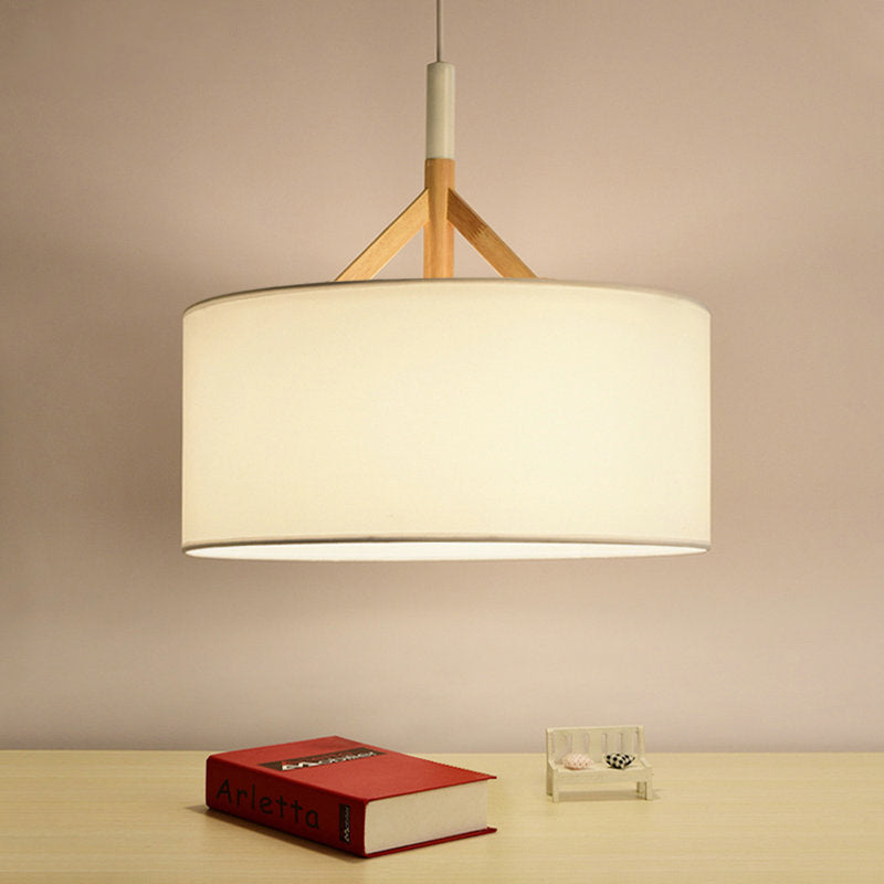 Lampada sospesa in tessuto in tessuto tamburo Modern Minimalist 1 Luce a sospensione Luce per camera da letto
