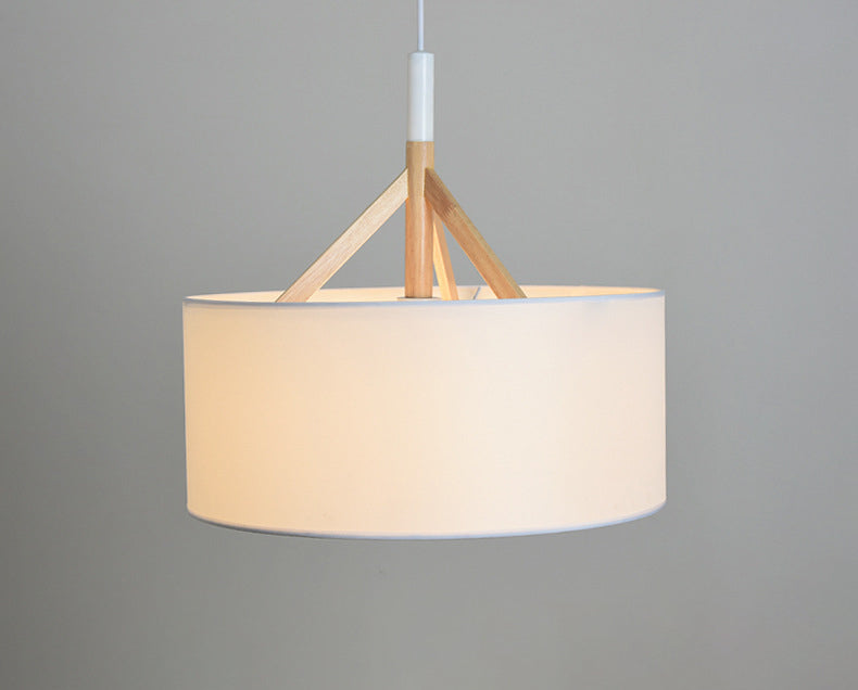 Lampada sospesa in tessuto in tessuto tamburo Modern Minimalist 1 Luce a sospensione Luce per camera da letto