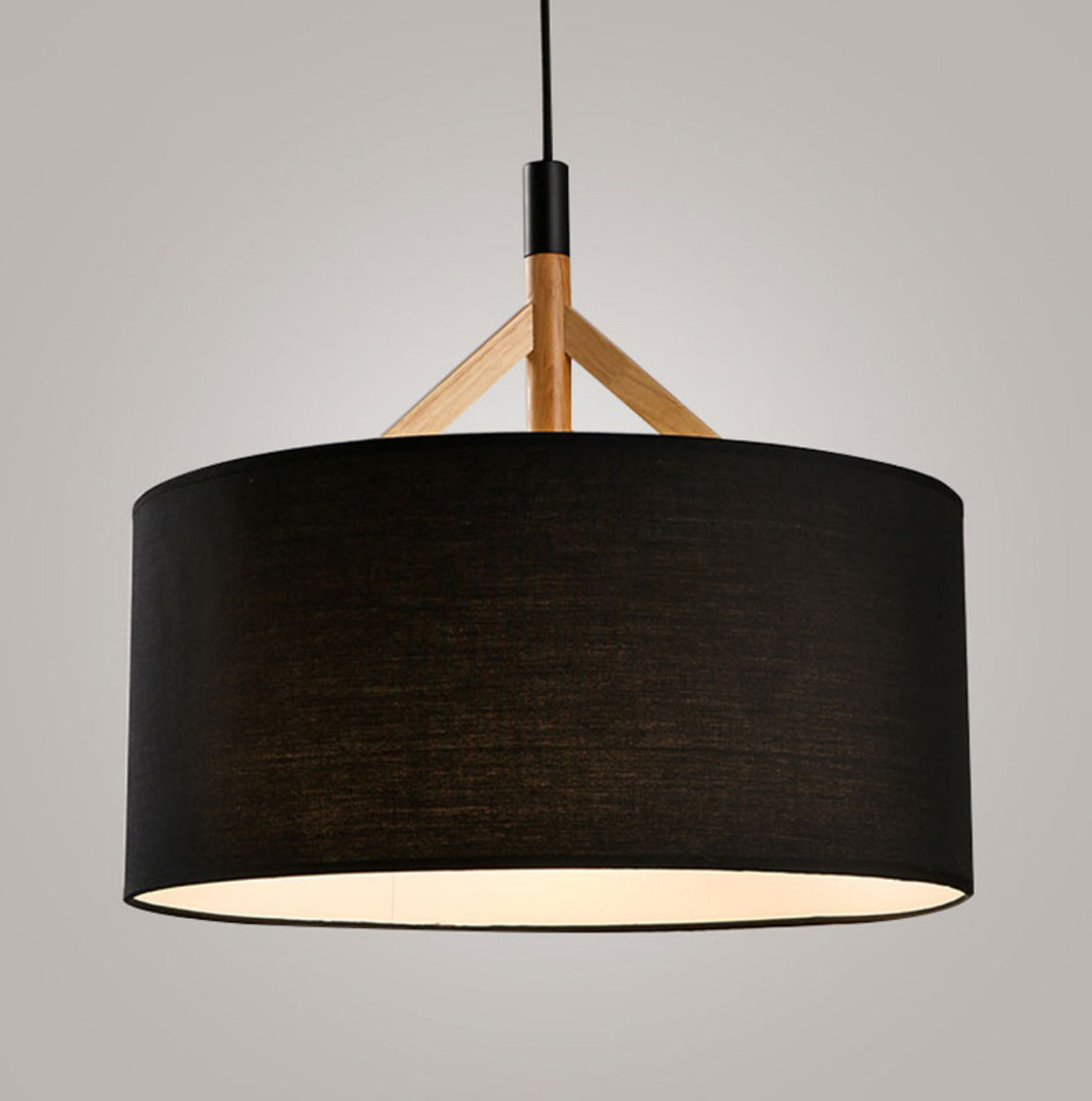 Lampada sospesa in tessuto in tessuto tamburo Modern Minimalist 1 Luce a sospensione Luce per camera da letto