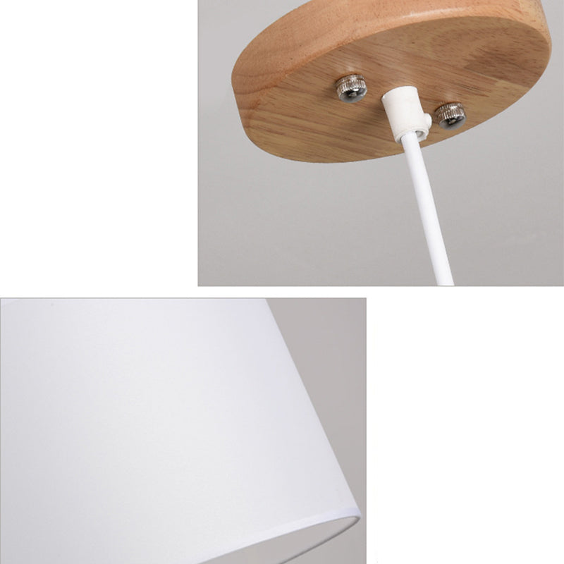 Lampada sospesa in tessuto in tessuto tamburo Modern Minimalist 1 Luce a sospensione Luce per camera da letto