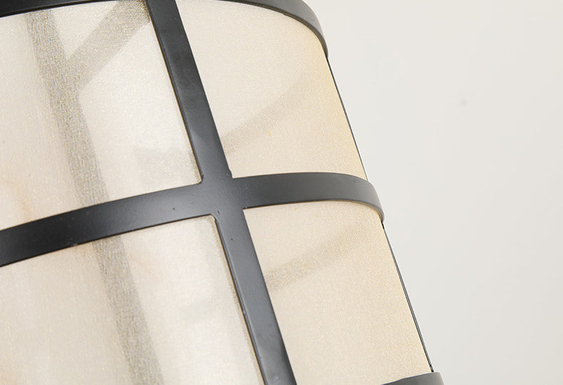 Lámpara colgante de tono de lino de doble cilindro lámpara colgante moderna 1 luz de techo colgante de luz para dormitorio