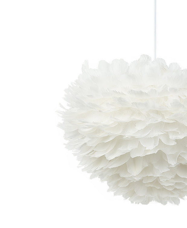 Art Deco Feather Pendant Lighting Modern Nordic Creative Globe Hanging Ceiling Light for Bedroom