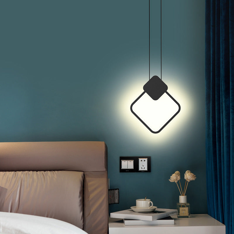 Geometrical Shape LED Pendant Lamp Modern Minimalist Metal Hanging Lamp for Living Room