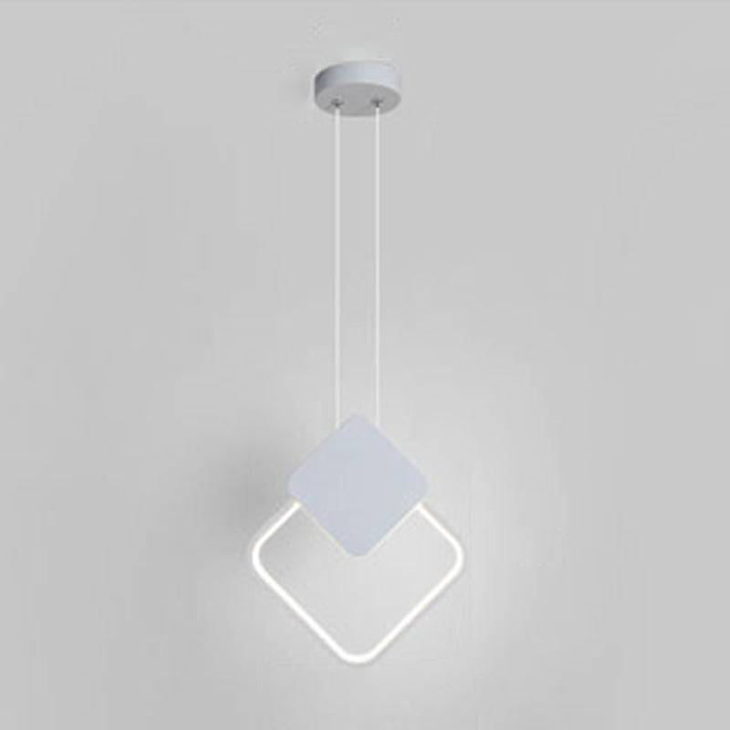 Geometrical Shape LED Pendant Lamp Modern Minimalist Metal Hanging Lamp for Living Room