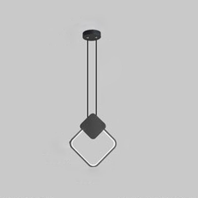Geometrical Shape LED Pendant Lamp Modern Minimalist Metal Hanging Lamp for Living Room
