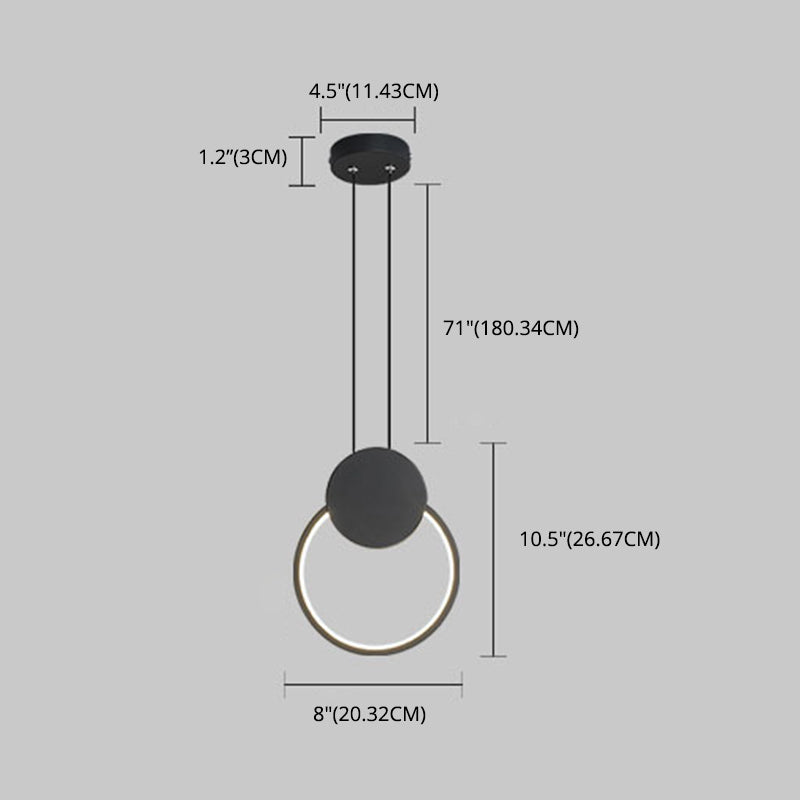 Geometrical Shape LED Pendant Lamp Modern Minimalist Metal Hanging Lamp for Living Room