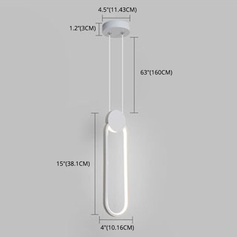 Geometrical Shape LED Pendant Lamp Modern Minimalist Metal Hanging Lamp for Living Room