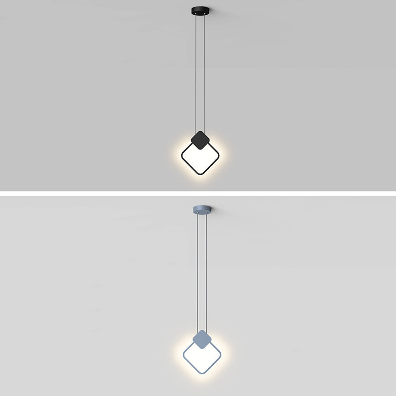 Geometrical Shape LED Pendant Lamp Modern Minimalist Metal Hanging Lamp for Living Room