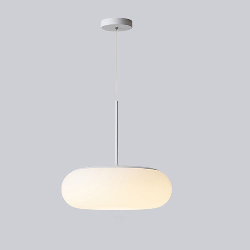 Bianca 1 Lampada a ciondolo a battente leggera Modern Minimalist Plastic Hanging Lampada per tavolo da pranzo