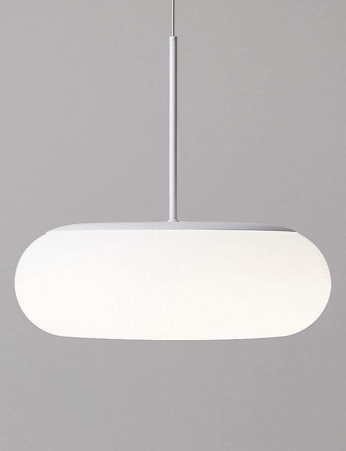 White 1 Light Drum Pendant Lamp Modern Minimalist Plastic Hanging Lamp for Dining Table
