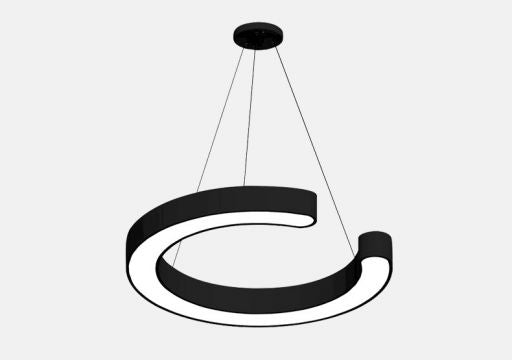 Lámpara colgante redonda negra 1 ligera lámpara de colgación de metal LED minimalista moderna para la oficina