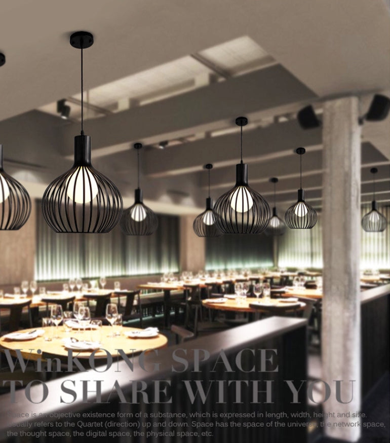 Metall 1 hellanhänger leichte nordische einfache Tränenkäfighängelampe für das Restaurant