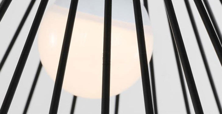 Black Metal 1 Light Pendant Light Nordic Modern Wire Hat Shade Hanging Lamp for Restaurant