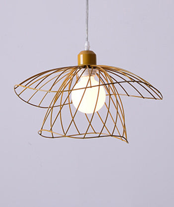 Nordic Minimalist Creative Open Cage Pendant Light Metal Suspension Light for Dining Table