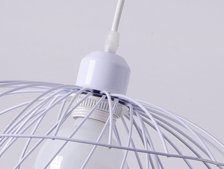 Nordic Minimalist Creative Open Cage Pendant Light Metal Suspension Light for Dining Table