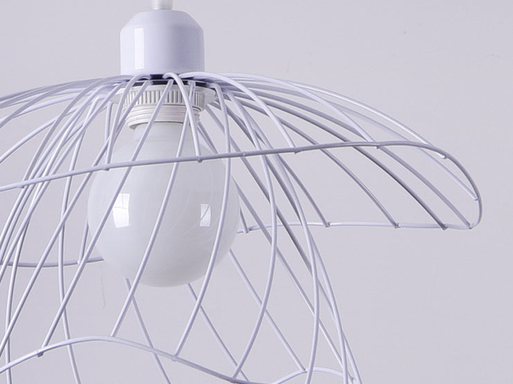 Nordic Minimalist Creative Open Cage Pendant Light Metal Suspension Light for Dining Table