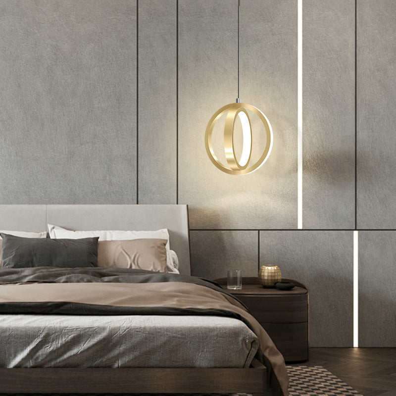 Doppelrunde Form LED Pendellampe moderne minimalistische Metallhängelampe für Wohnzimmer
