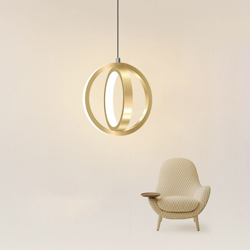 Doppelrunde Form LED Pendellampe moderne minimalistische Metallhängelampe für Wohnzimmer