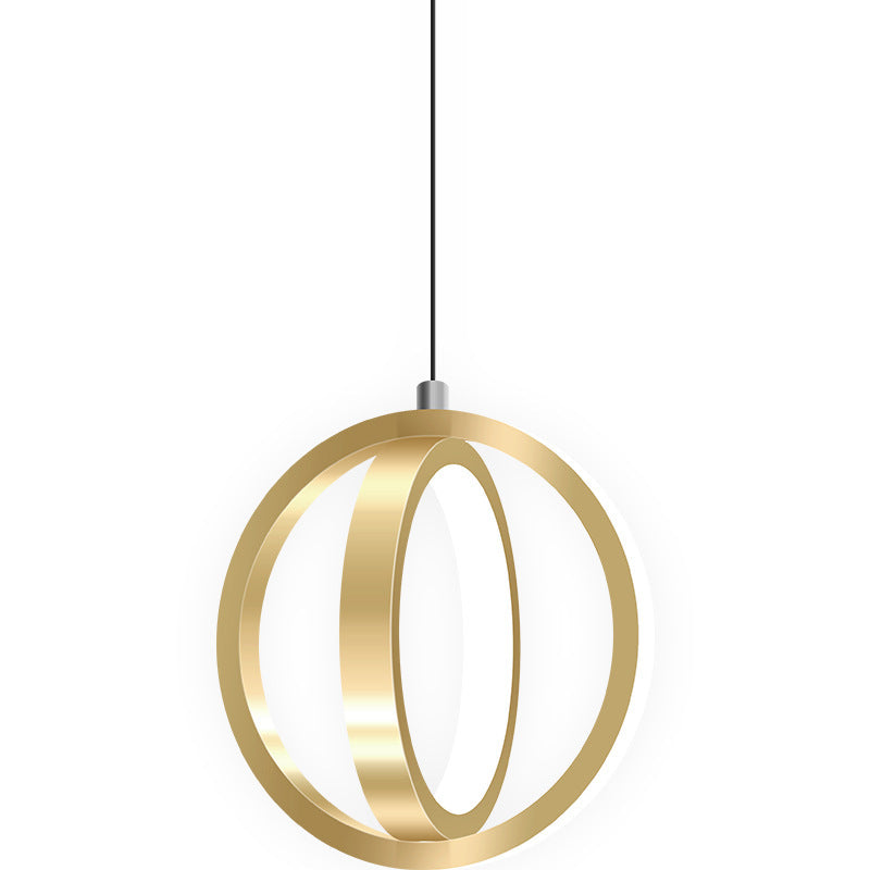 Doppelrunde Form LED Pendellampe moderne minimalistische Metallhängelampe für Wohnzimmer