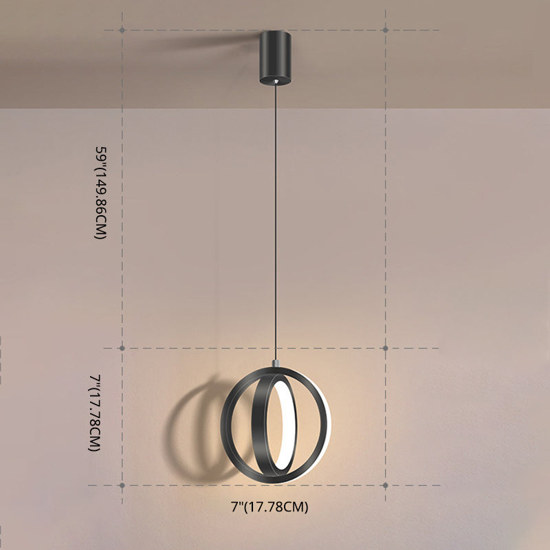 Doppelrunde Form LED Pendellampe moderne minimalistische Metallhängelampe für Wohnzimmer