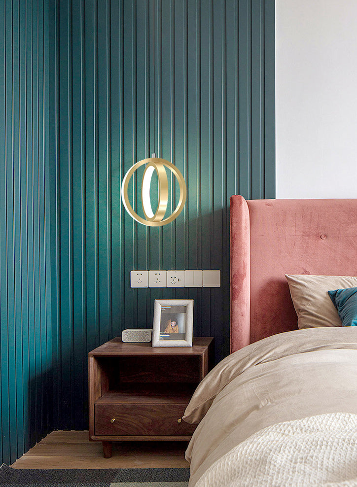 Doppelrunde Form LED Pendellampe moderne minimalistische Metallhängelampe für Wohnzimmer