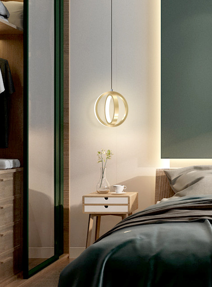 Doppelrunde Form LED Pendellampe moderne minimalistische Metallhängelampe für Wohnzimmer