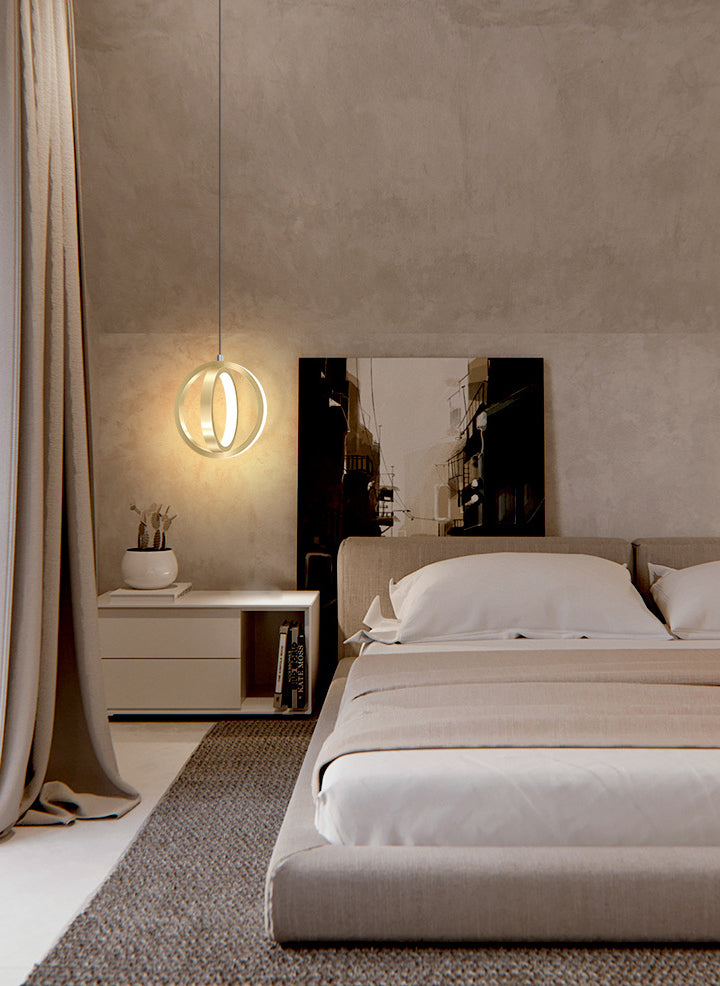 Doppelrunde Form LED Pendellampe moderne minimalistische Metallhängelampe für Wohnzimmer