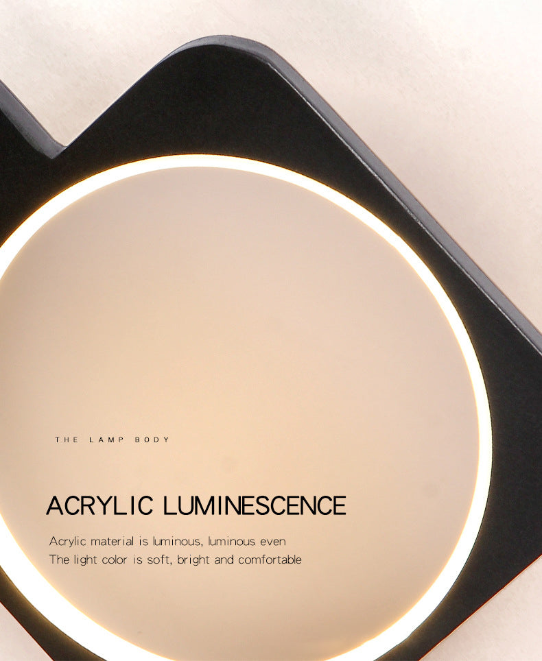 Lámpara colgante de LED de forma geométrica negra Lámpara de colgación de metal minimalista moderna para sala de estar