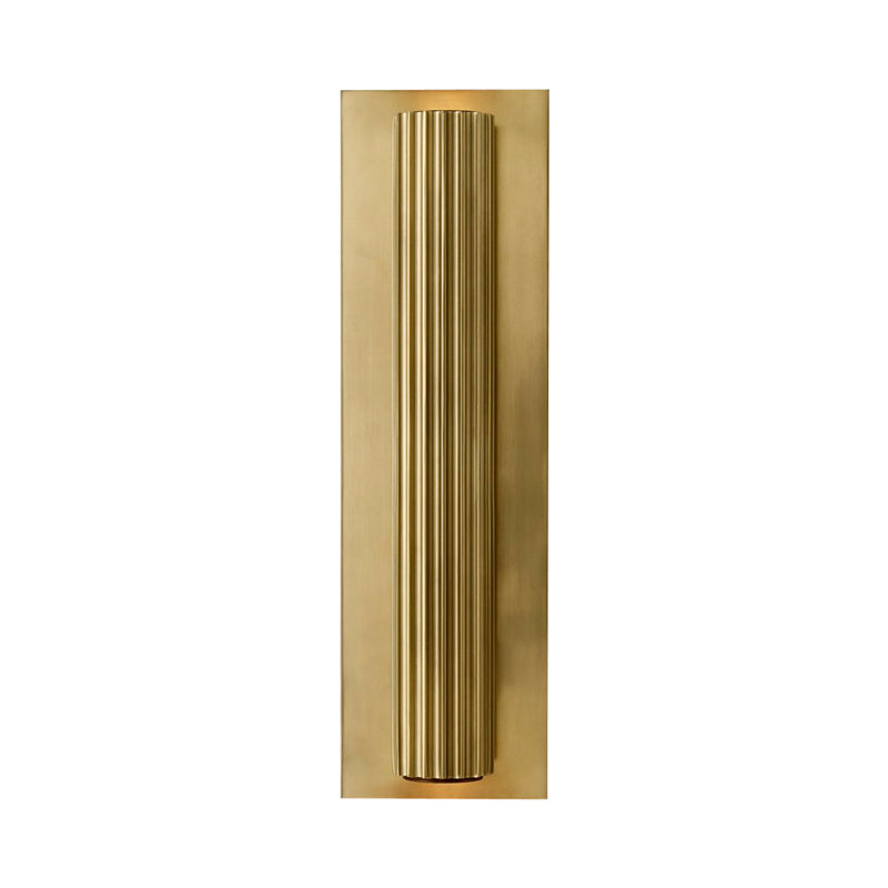Metallic Gold/Black Finish Wall Light 2 Heads Ribbed Tubular Contemporary Indoor Wall Sconce