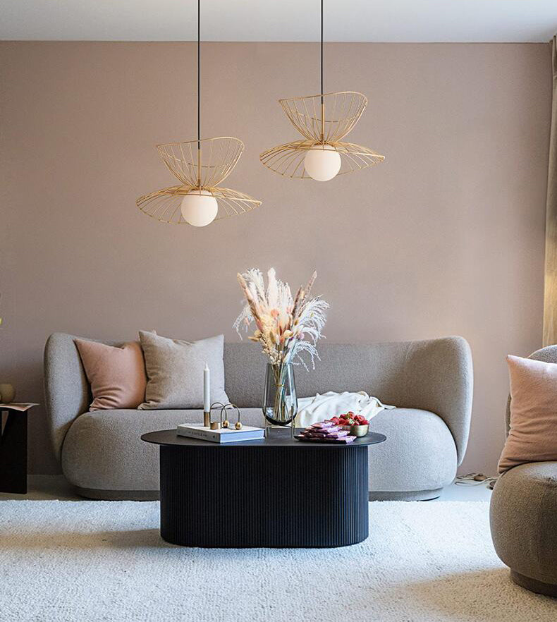 Nordic Minimalist Creative Open Cage Pendant Light Metal Suspension Light for Dining Table