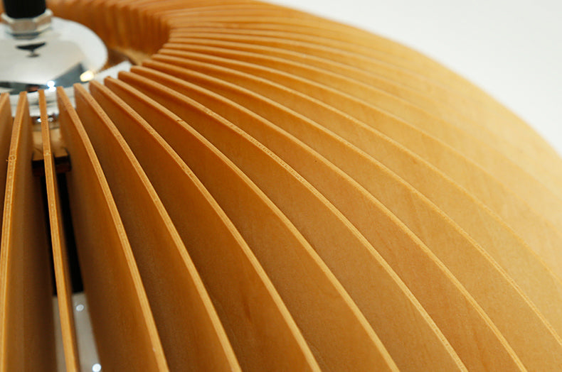 Beige Holzkürbis hängende helle chinesische style 1 leichte Restaurant Decke Anhängerlampe