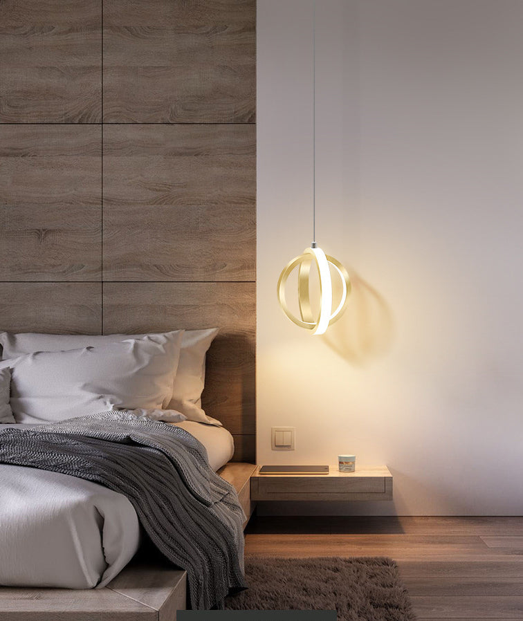 Doppelrunde Form LED Pendellampe moderne minimalistische Metallhängelampe für Wohnzimmer