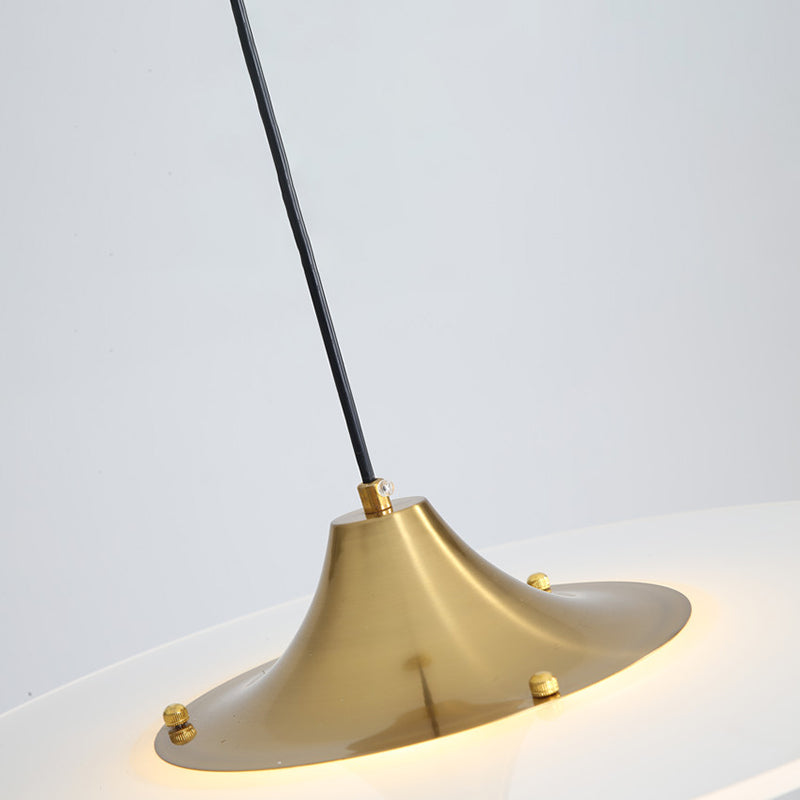 Gouden ronde vorm led hanglamp moderne minimalistische acrylhanglamp voor woonkamer