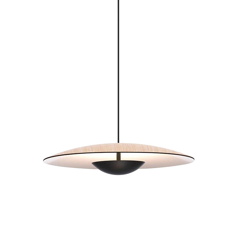 Nordic Modern Creative Metal Pendant Light Flat Round LED Small Suspension Light for Bedroom